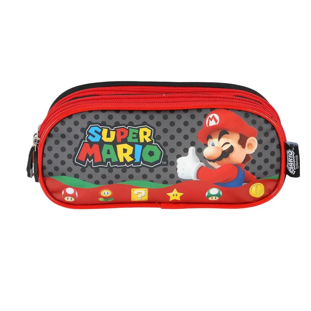 ESTOJO LUXCEL INFANTIL ZIPER TRIPLO MARIO BROS EI42545MO