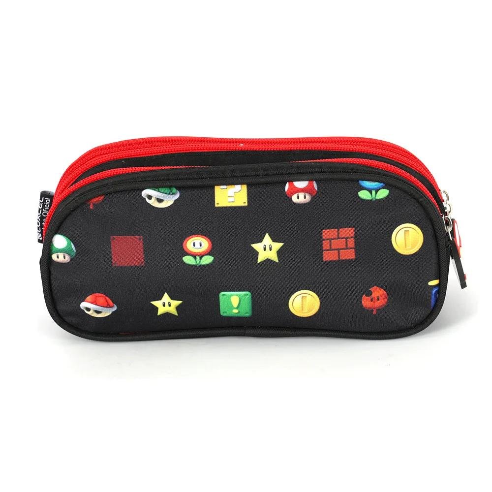 ESTOJO LUXCEL INFANTIL ZIPER TRIPLO MARIO BROS EI42545MO Preto 2