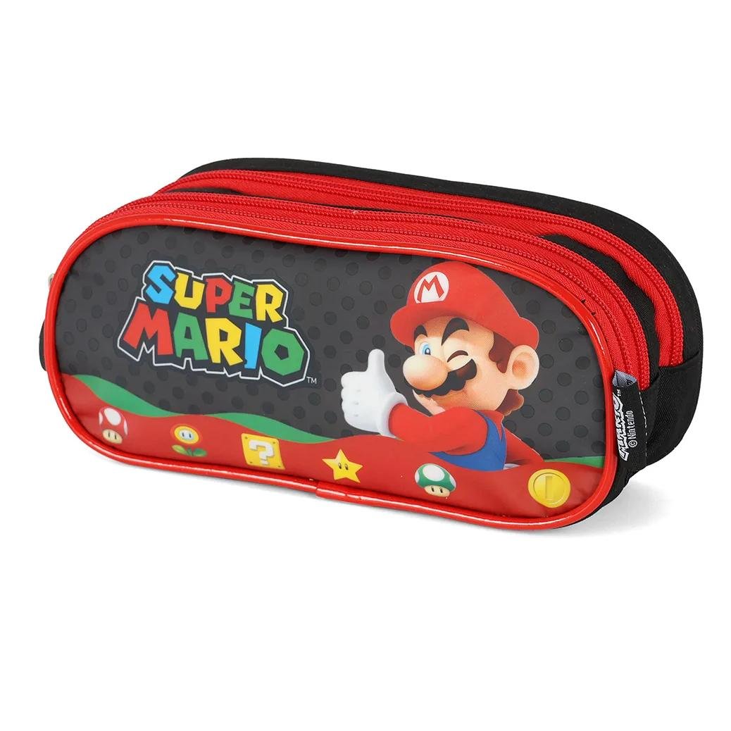 ESTOJO LUXCEL INFANTIL ZIPER TRIPLO MARIO BROS EI42545MO Preto 5