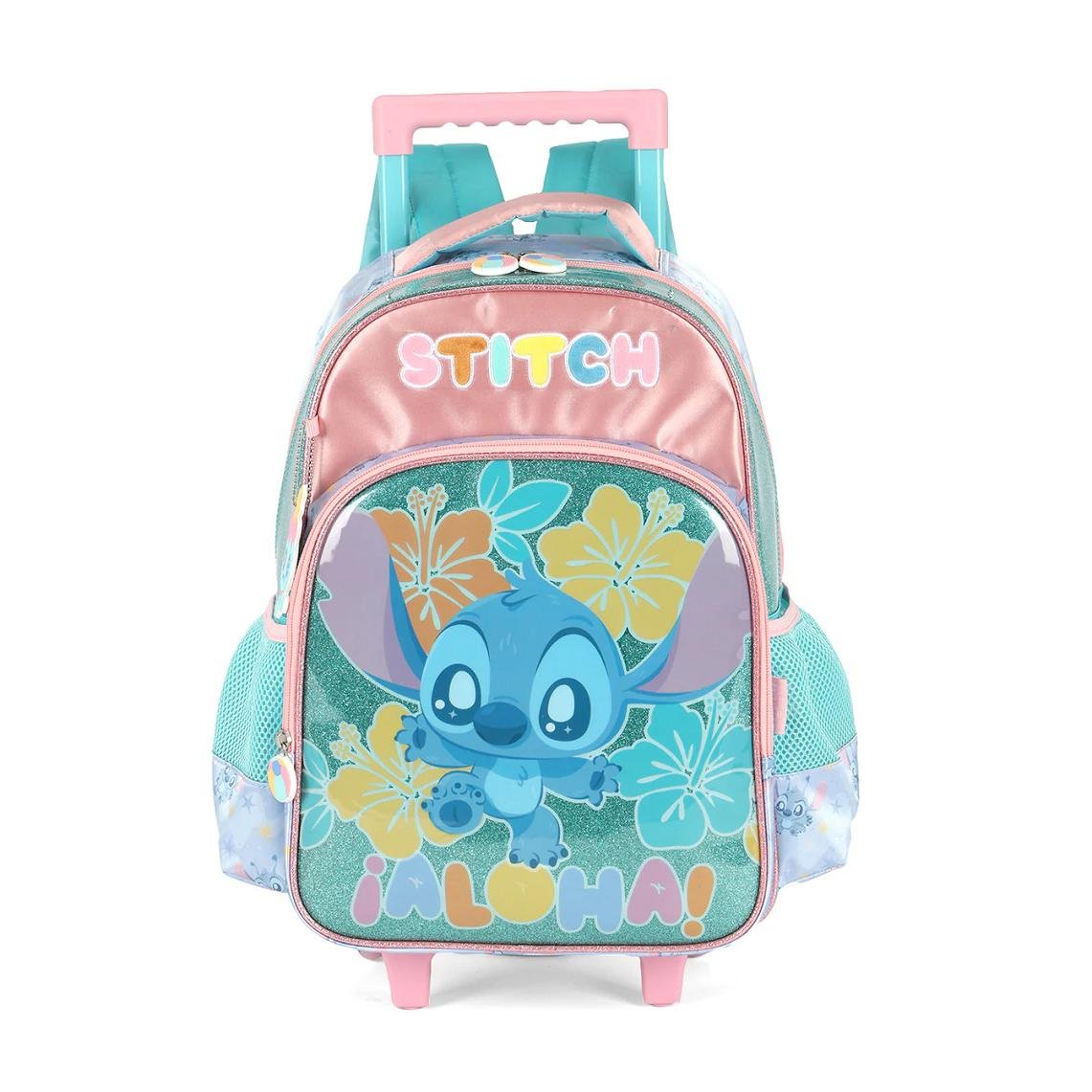 MOCHILA LUXCEL INFANTIL STITCH COM RODAS IC42402SC