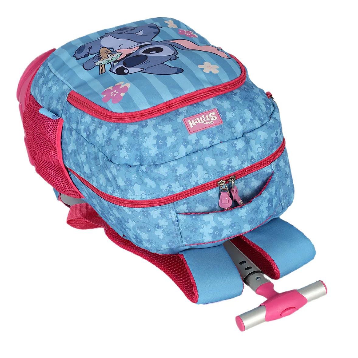 MOCHILA LUXCEL INFANTIL STITCH COM RODAS MC50102SC Pink/Azul 5