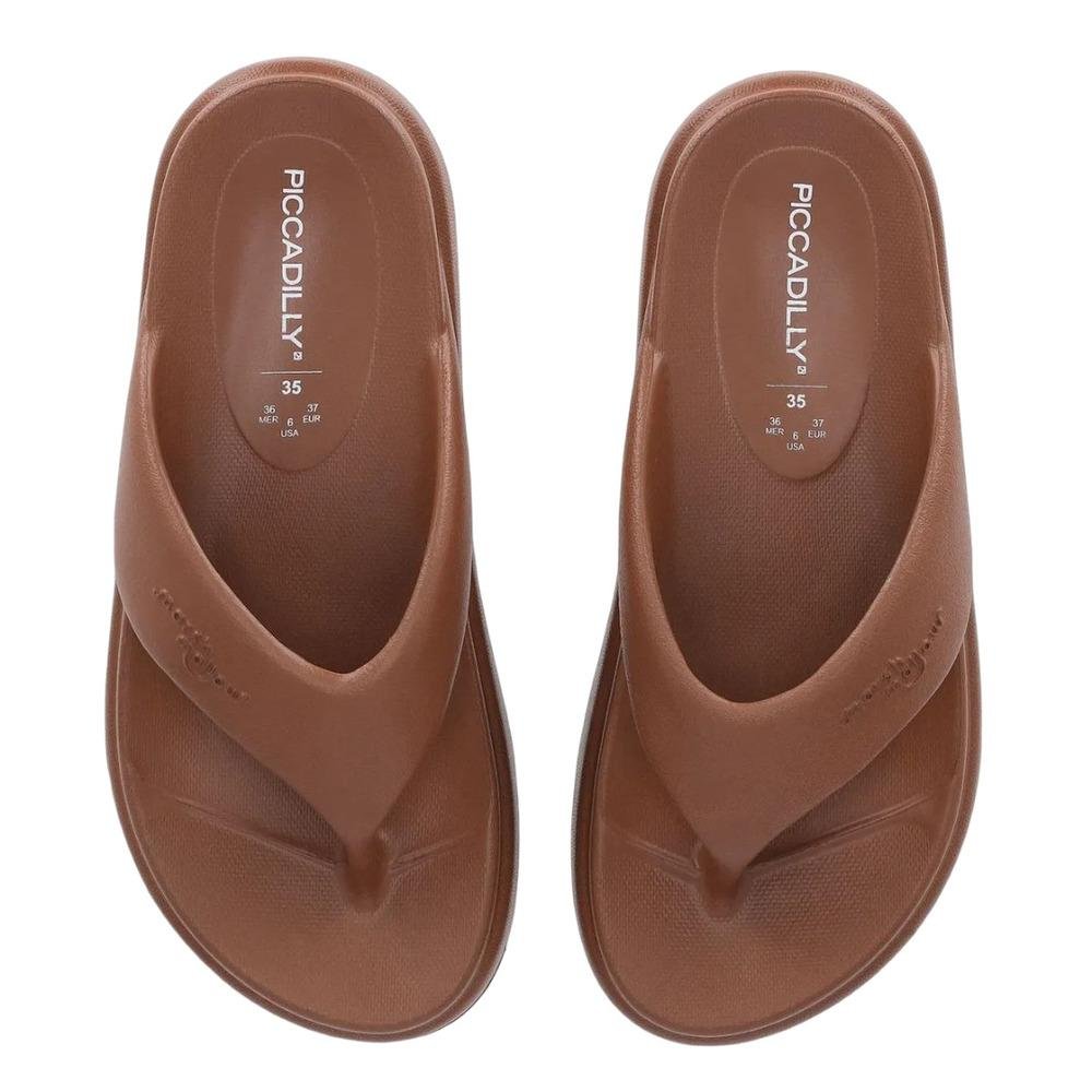 CHINELO PICCADILLY FLATFORM MARSHMALLOW FEMININO C246003 Chocolate 2