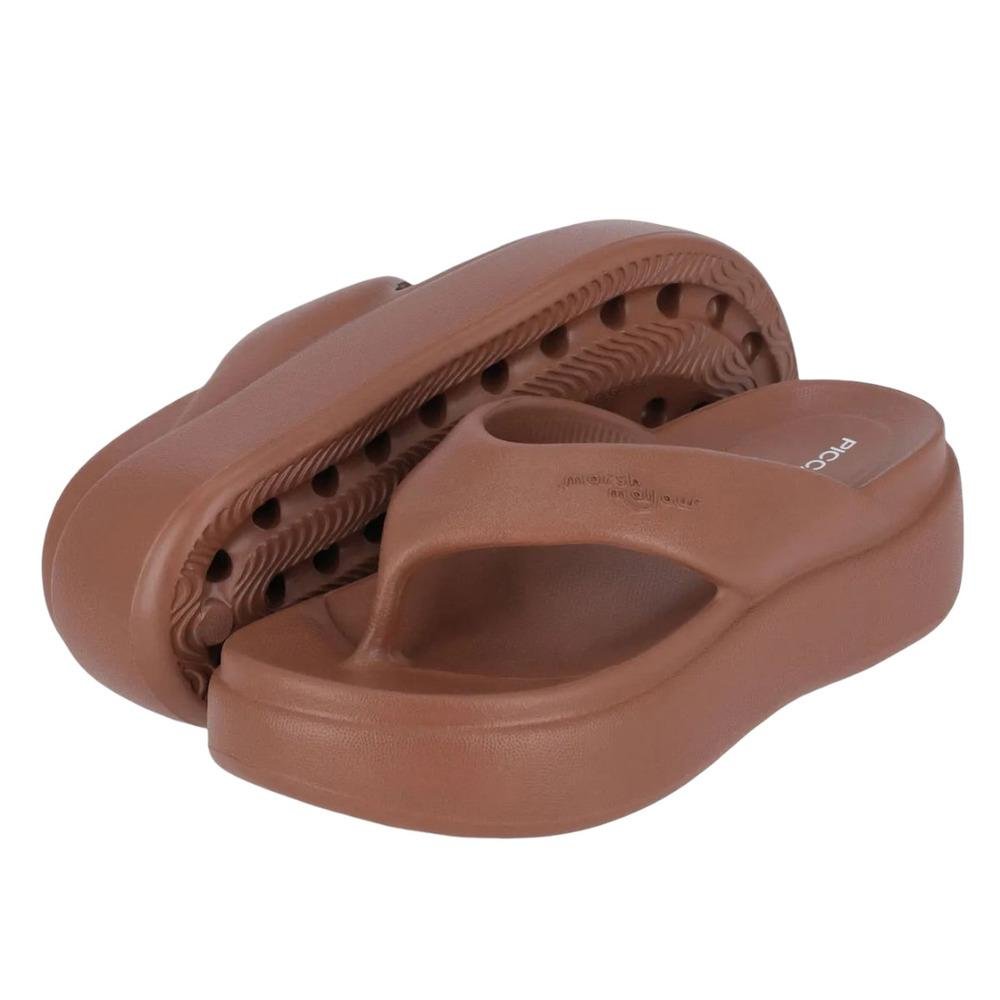 CHINELO PICCADILLY FLATFORM MARSHMALLOW FEMININO C246003 Chocolate 4