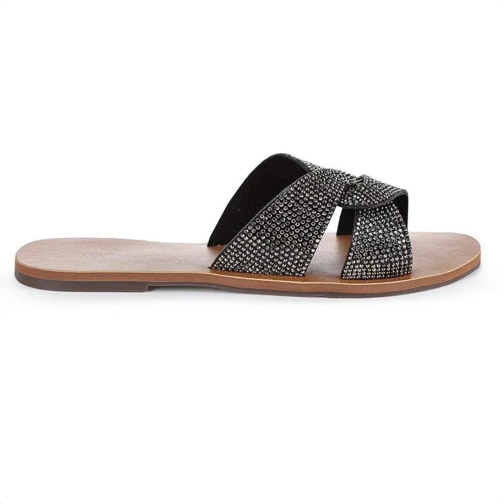CHINELO SLIDE ANACAPRI FEMININO STRASS C300140231 Ônix 1