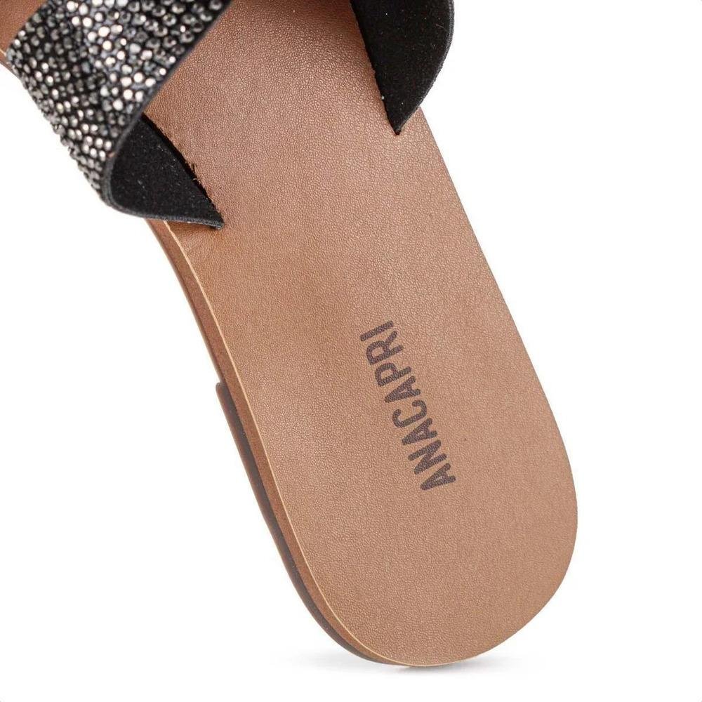 CHINELO SLIDE ANACAPRI FEMININO STRASS C300140231 Ônix 4