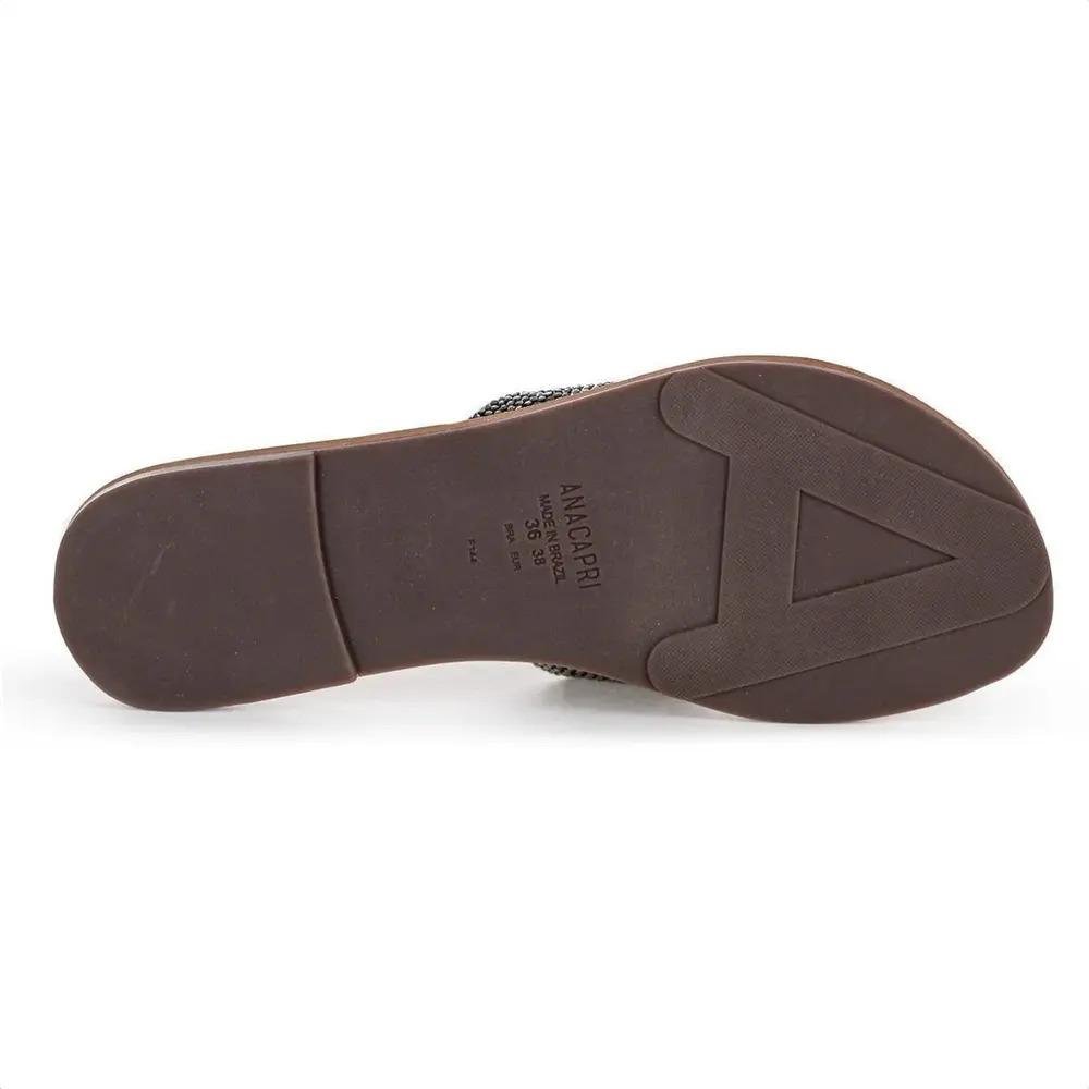 CHINELO SLIDE ANACAPRI FEMININO STRASS C300140231 Ônix 5