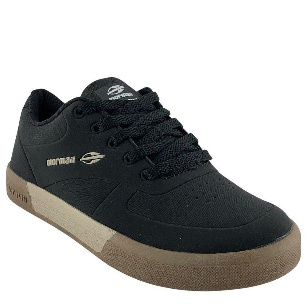 TÊNIS INFANTIL MASCULINO MORMAII URBAN SMASH JR EASY 205023 Preto/Kaqui/Natural 2