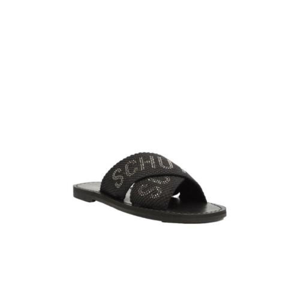 CHINELO SLIDE COURO FEMININO SCHUTZ STRASS S208890021 Preto 2