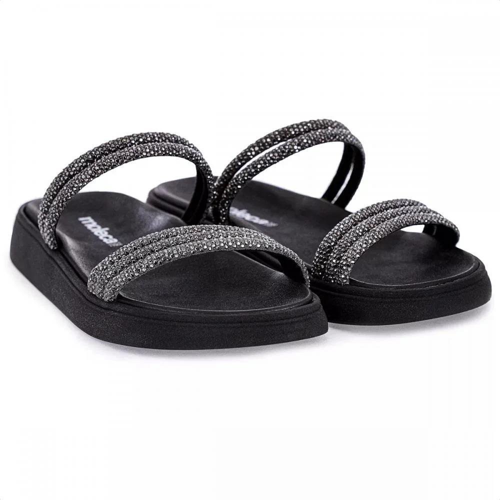PAPETE FEMININA MOLECA STRASS 5469.135 Preto/Grafite 2
