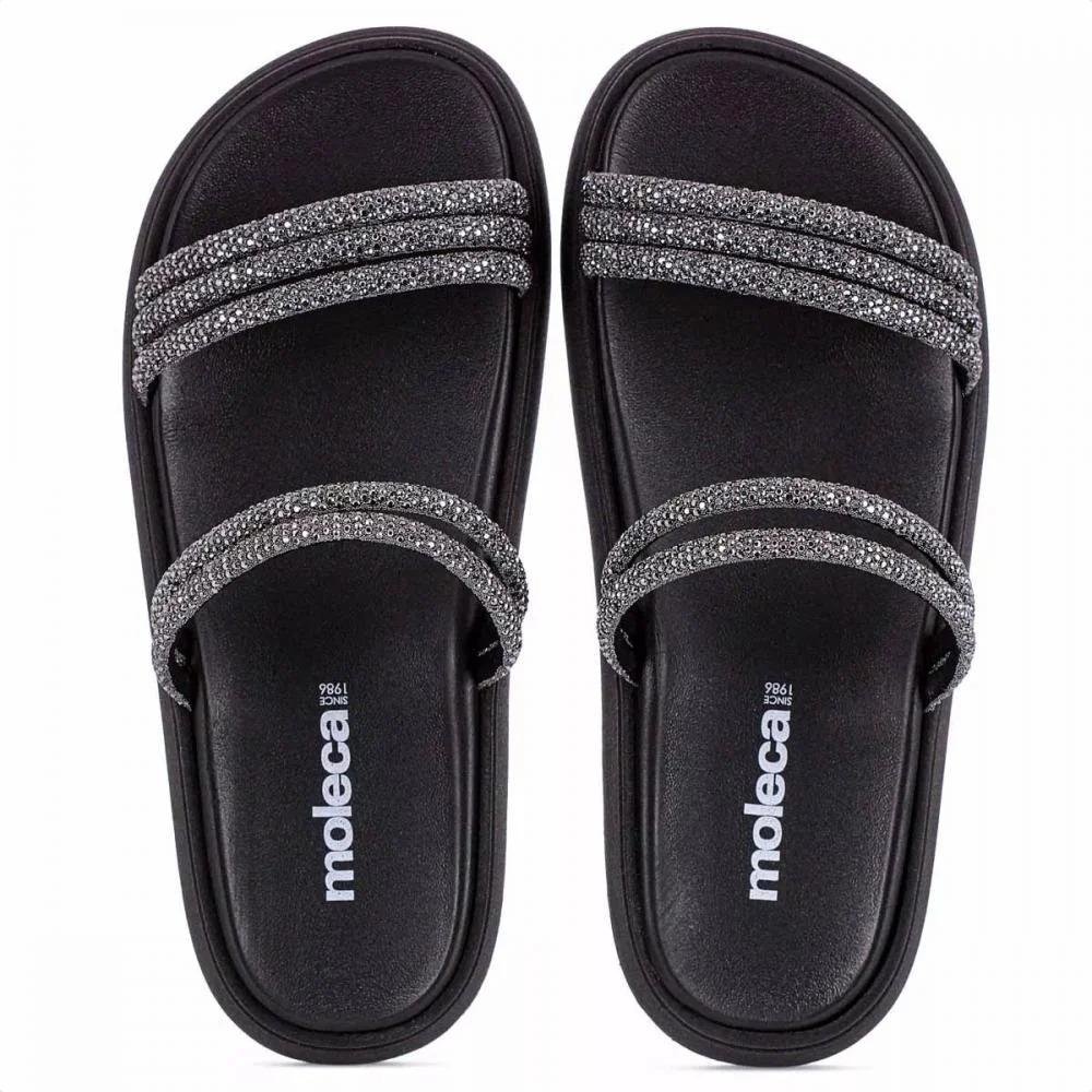 PAPETE FEMININA MOLECA STRASS 5469.135 Preto/Grafite 4