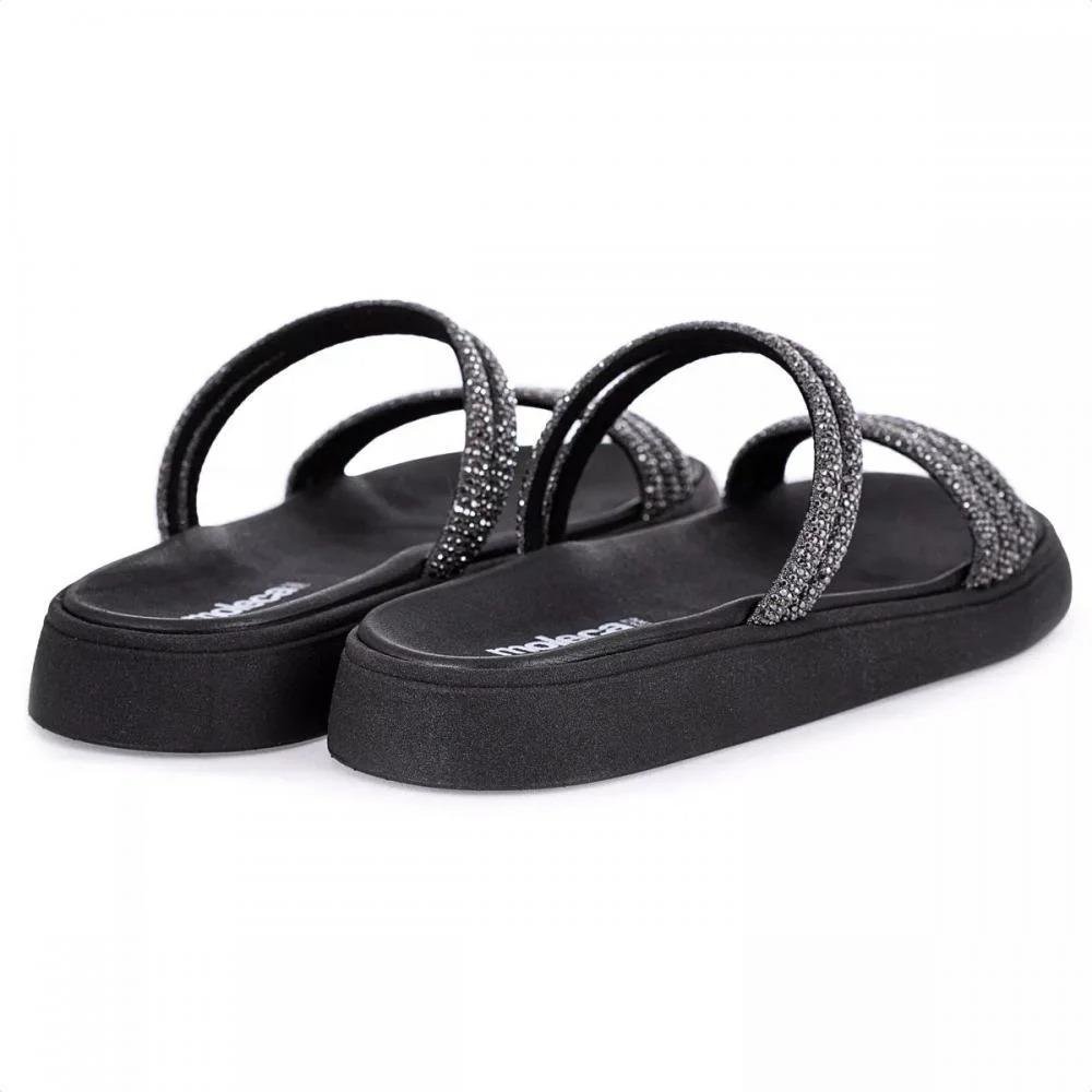 PAPETE FEMININA MOLECA STRASS 5469.135 Preto/Grafite 5