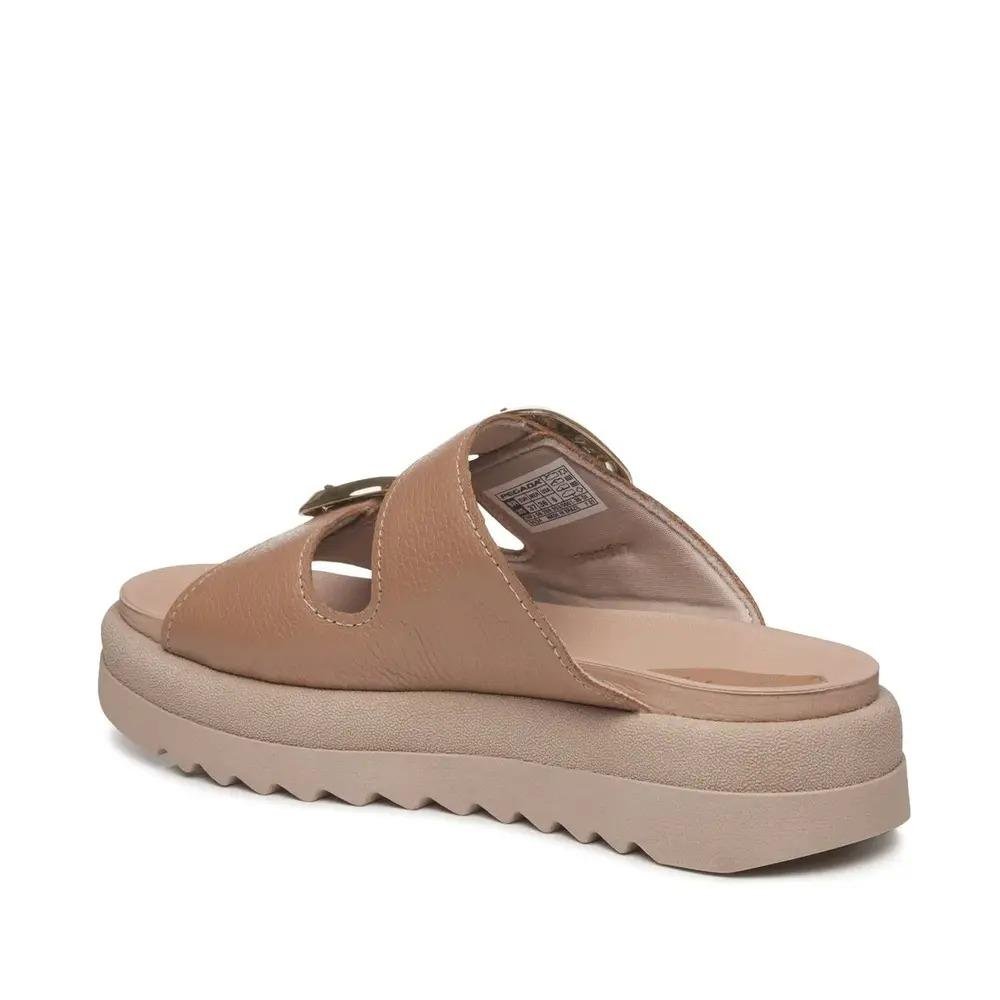 CHINELO SLIDE COURO FEMININO PEGADA 234405 Caramelo 3