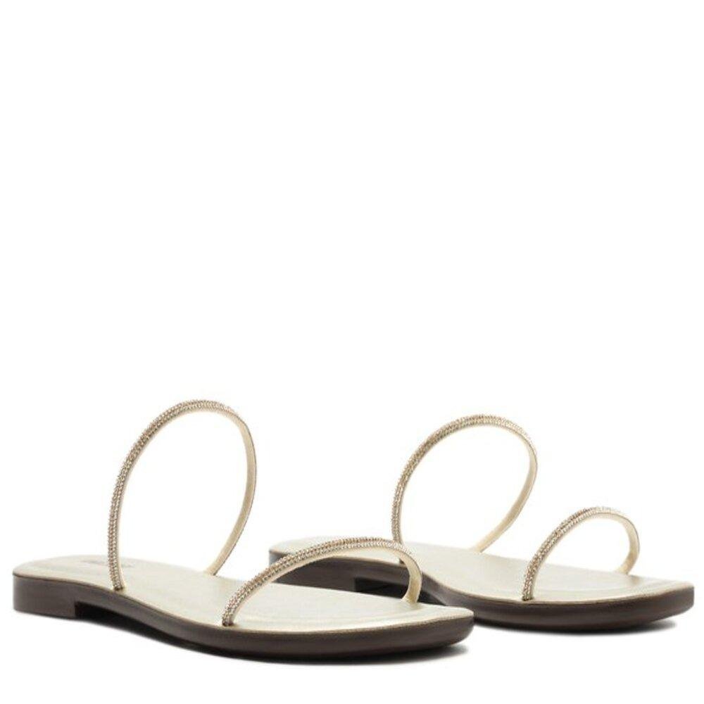 CHINELO SLIDE FEMININO ANACAPRI GLAM STRASS C303450004 Branco Off/Prata 2