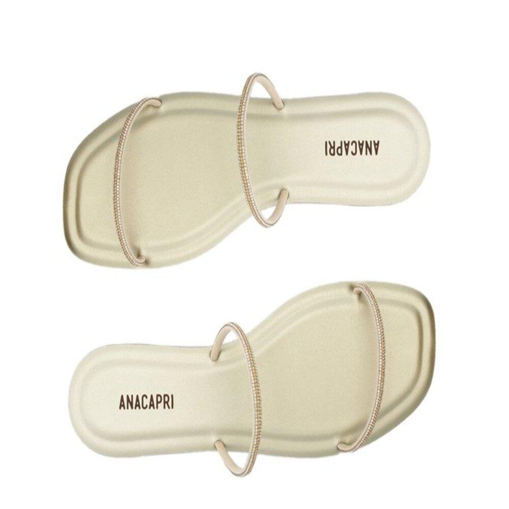 CHINELO SLIDE FEMININO ANACAPRI GLAM STRASS C303450004 Branco Off/Prata 3