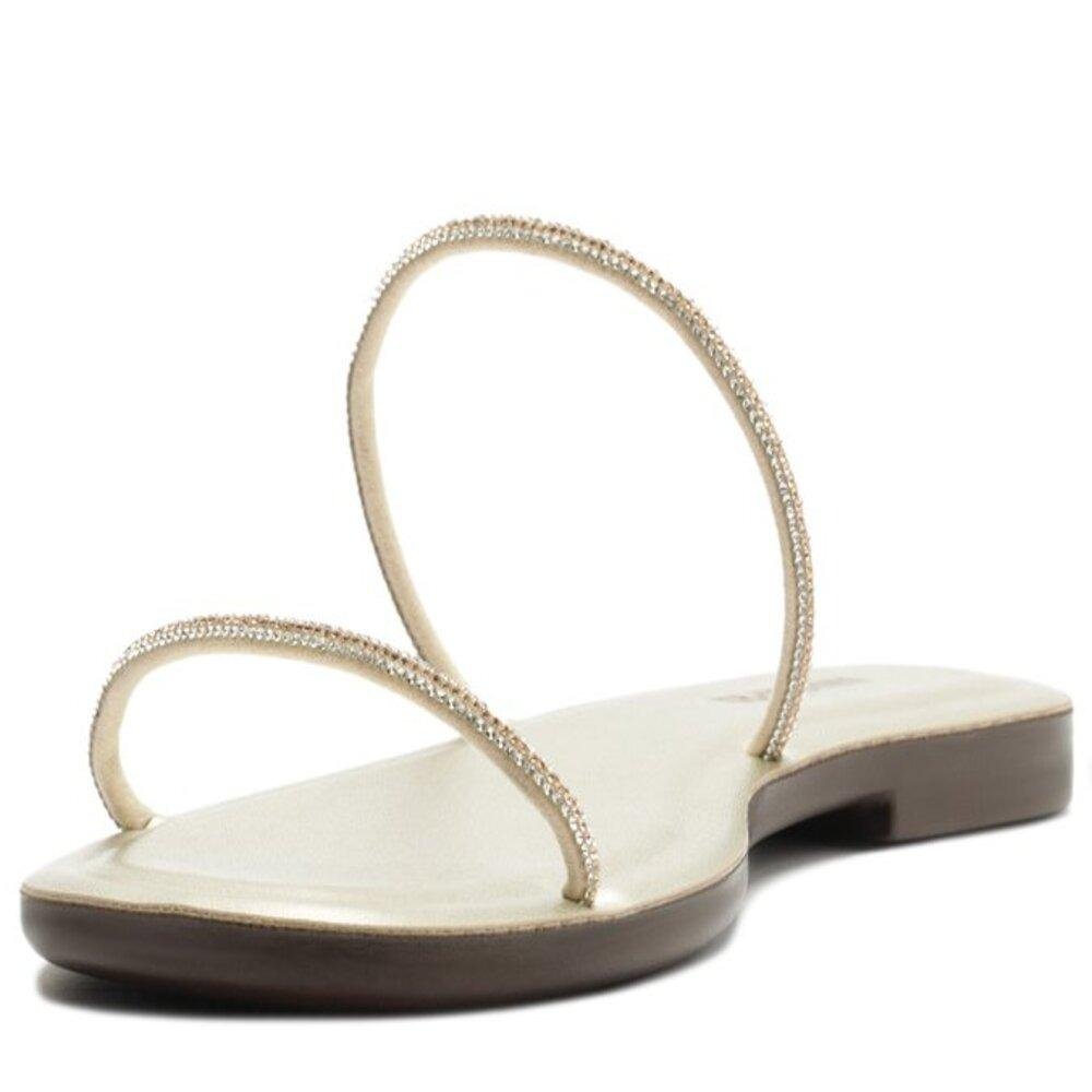 CHINELO SLIDE FEMININO ANACAPRI GLAM STRASS C303450004 Branco Off/Prata 4