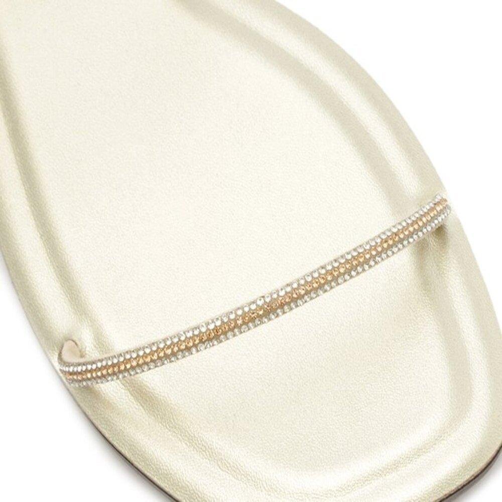 CHINELO SLIDE FEMININO ANACAPRI GLAM STRASS C303450004 Branco Off/Prata 5