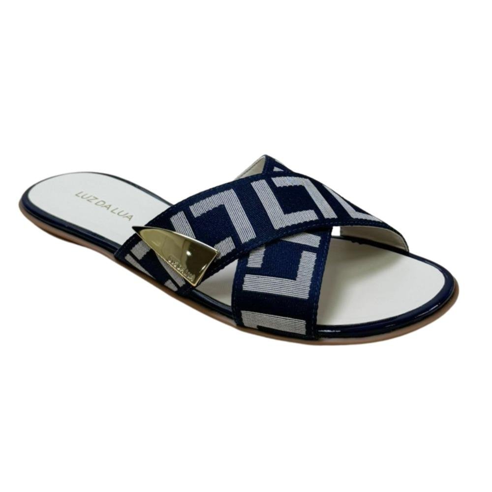 CHINELO SLIDE FEMININO LUZ DA LUA GORGORÃO/VERONA 52211110 Panna/Azul 2