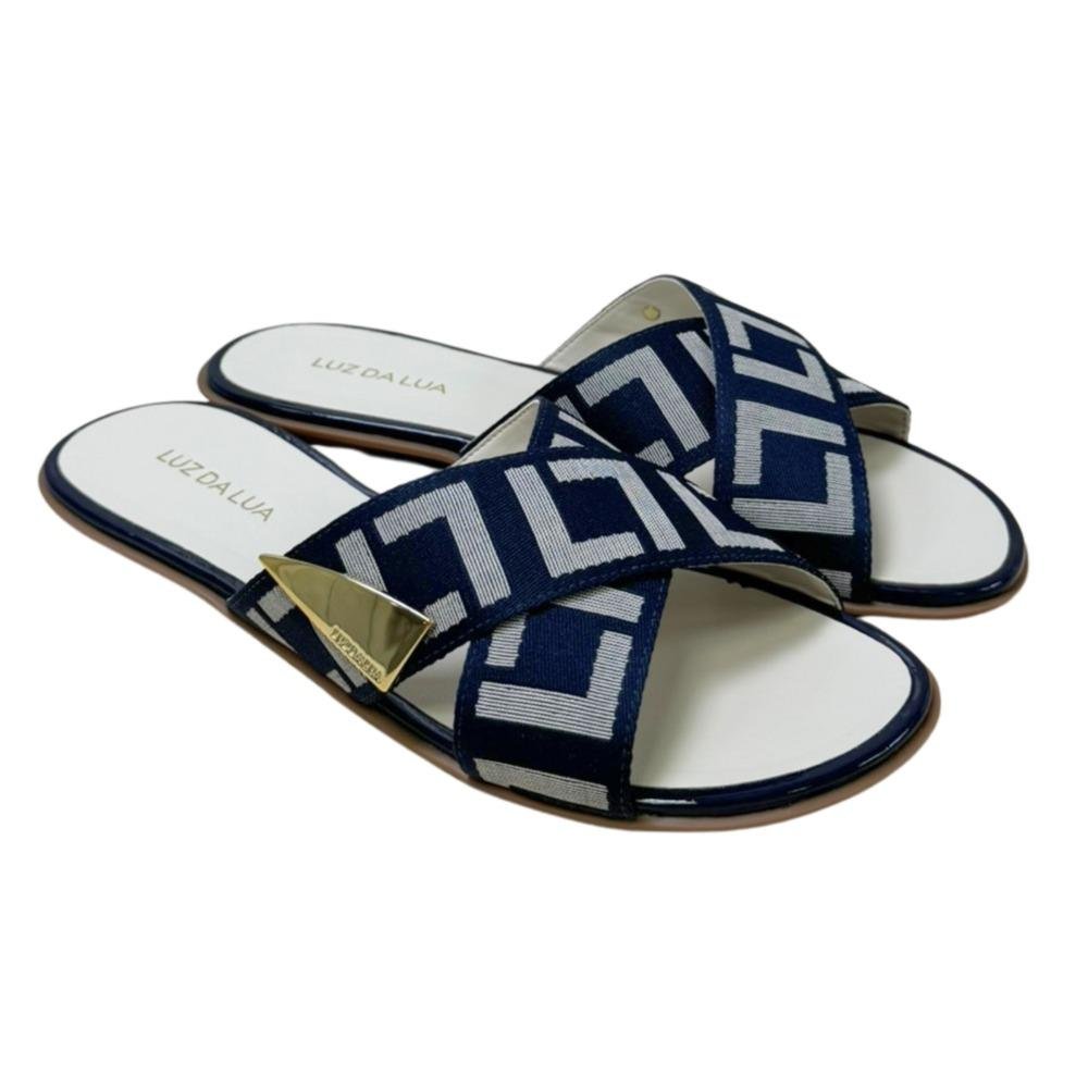 CHINELO SLIDE FEMININO LUZ DA LUA GORGORÃO/VERONA 52211110 Panna/Azul 4