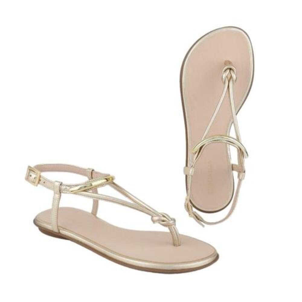 SANDÁLIA FEMININA LUZ DA LUA LAMINATI REF:52217800/1 Ouro 4