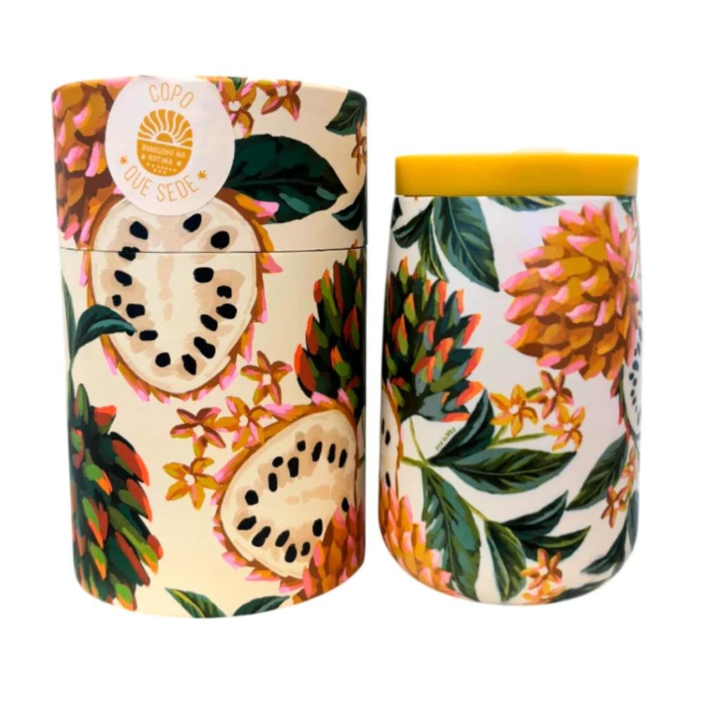 COPO FARM QUE SEDE BIRIBA 450ML 78325653R Branco Off/Verde/Laranja 2