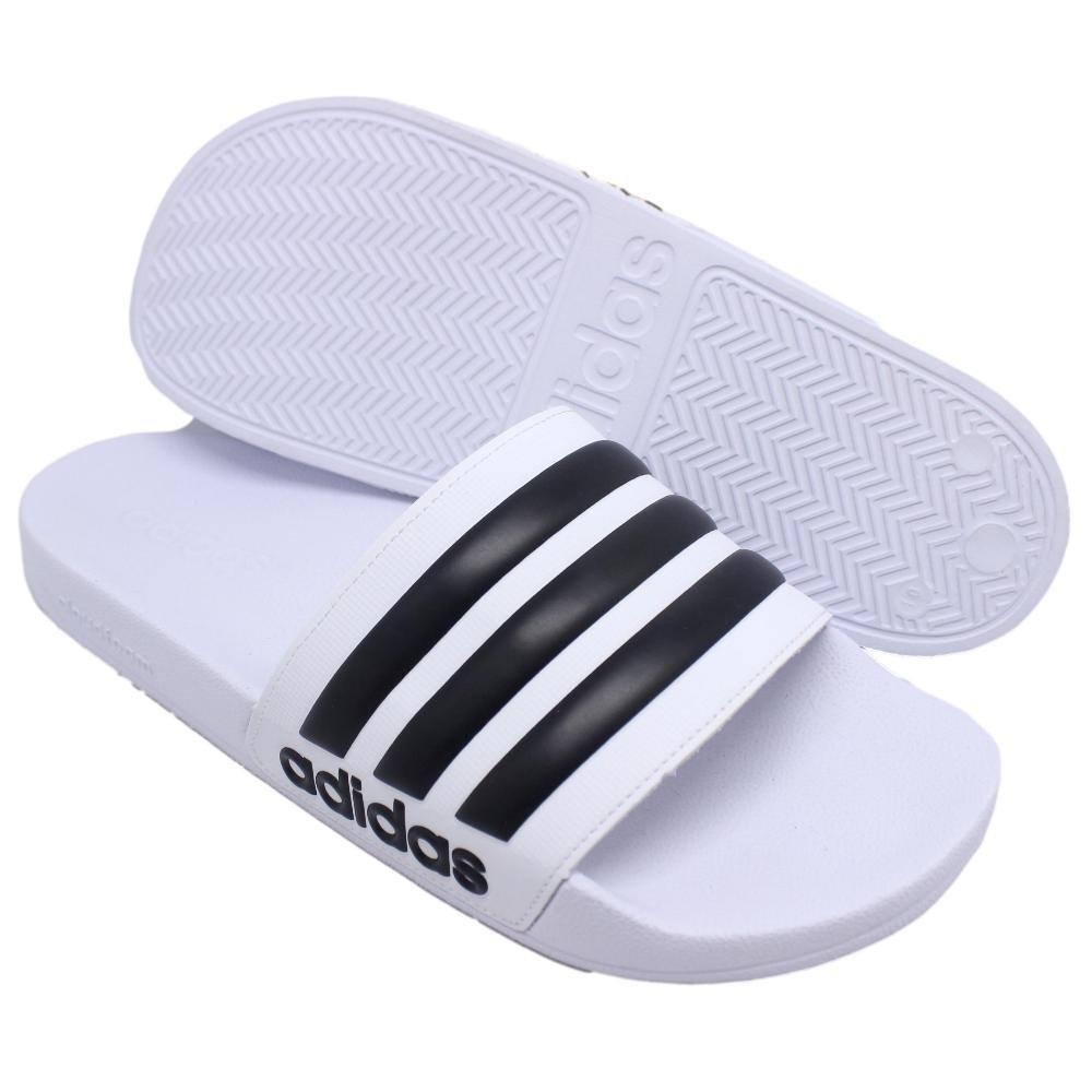 CHINELO MASCULINO ADIDAS ADILETTE SHOWER Branco/Preto 4