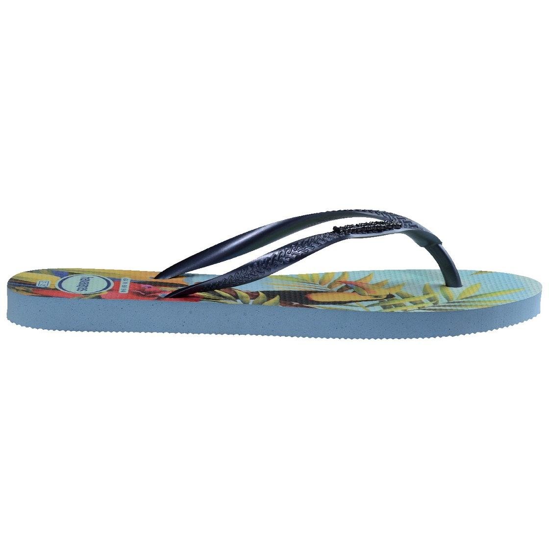 CHINELO HAVAIANAS FEMININO SLIM TROPICAL 4122111 Azul/Verde 3