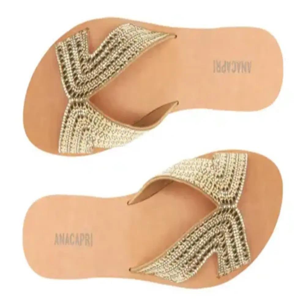 CHINELO ANACAPRI SLIDE STRASS FEMININO C300140382 Dourado 3