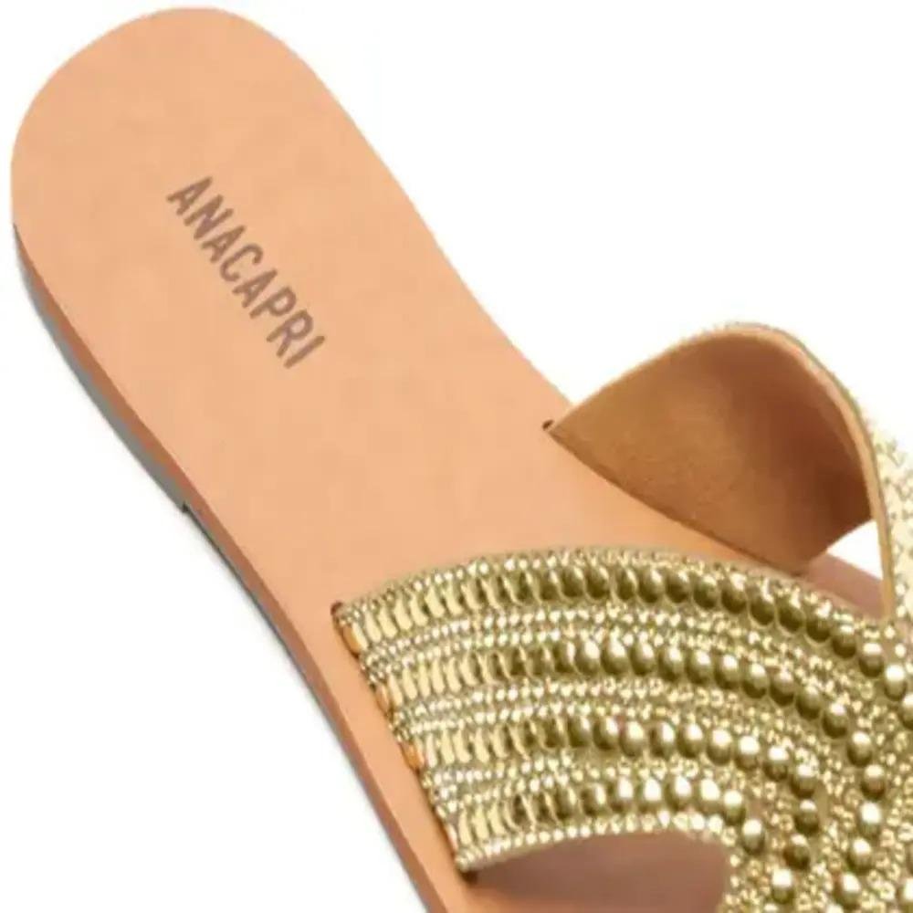 CHINELO ANACAPRI SLIDE STRASS FEMININO C300140382 Dourado 5