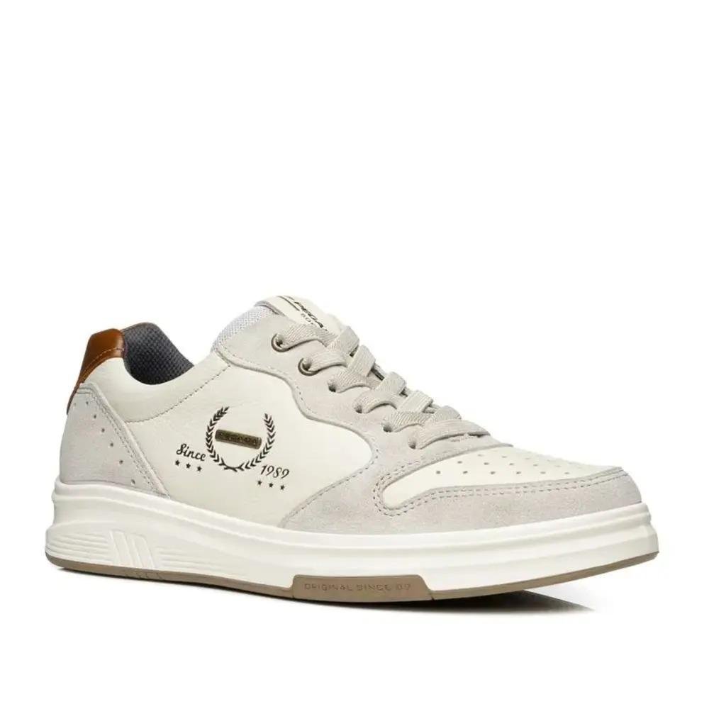 SAPATÊNIS PEGADA COURO MASCULINO 112304 Branco Off/Cinza 2