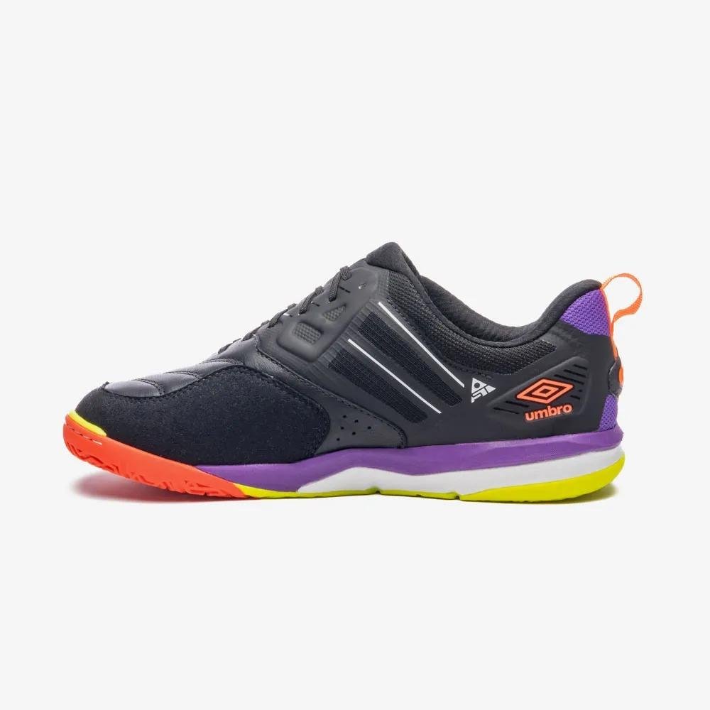 CHUTEIRA FUTSAL MASCULINA UMBRO PRO 5 STABLE U03FB00439 Preto/Laranja/Roxo 2