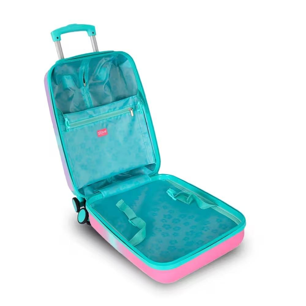 MALA DE BORDO LUXCEL STITCH E ANGEL COM RODAS INFANTIL FEMININA MF10535SC Rosa 5