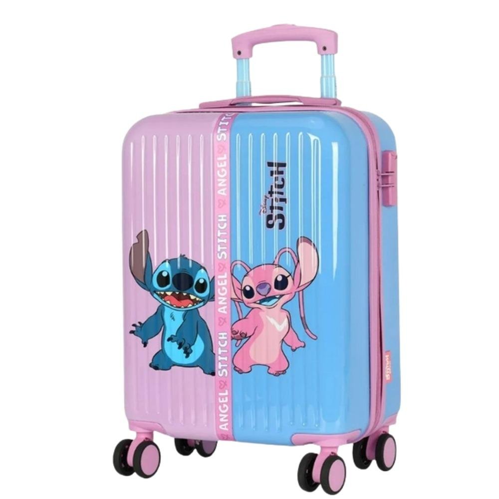 MALA DE BORDO STITCH E ANGEL LUXCEL INFANTIL FEMININA COM RODAS MF10534SC