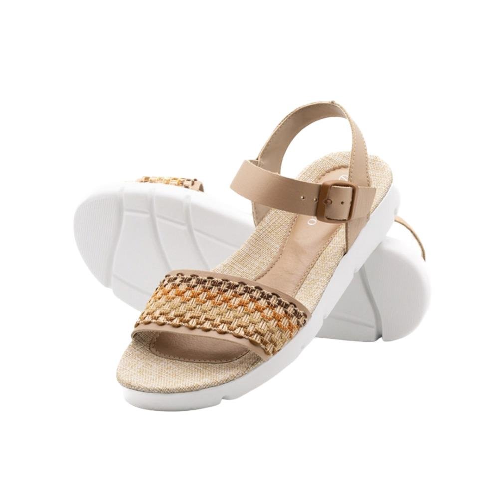 SANDÁLIA ANDACCO FLATFORM COURO FEMININO 1199 Bege 3
