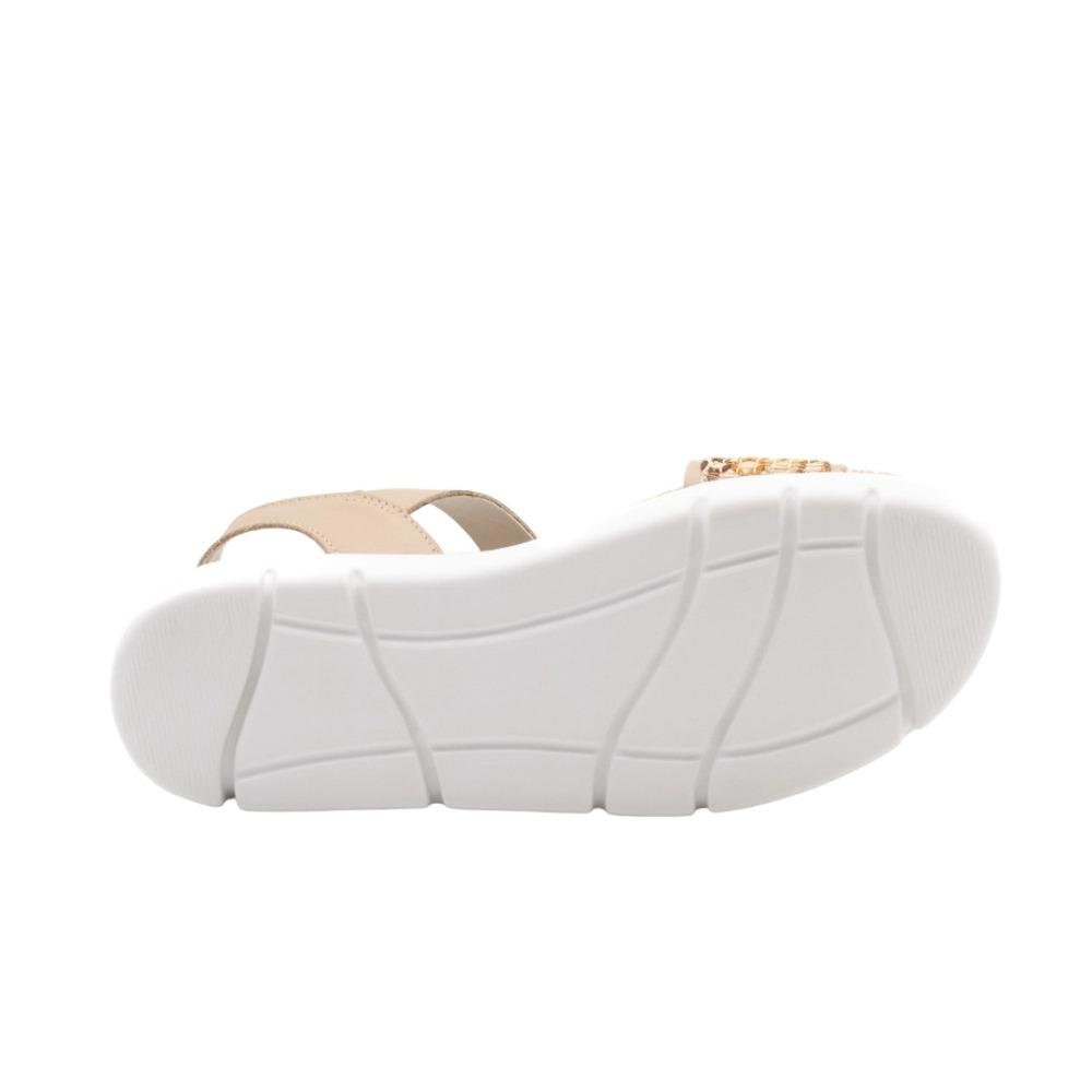 SANDÁLIA ANDACCO FLATFORM COURO FEMININO 1199 Bege 4
