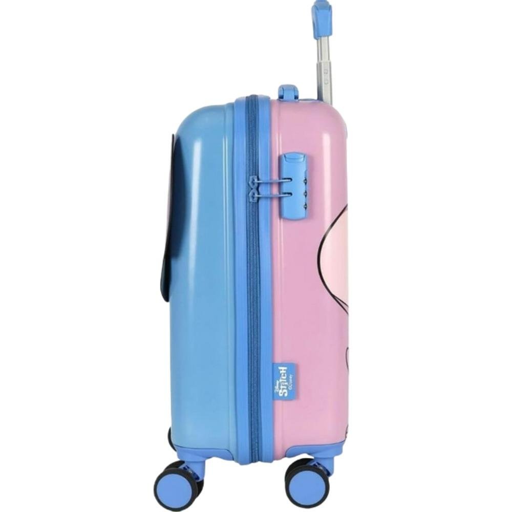 MALA DE BORDO STITCH LUXCEL INFANTIL UNISSEX COM RODAS MF10533SC Azul 2