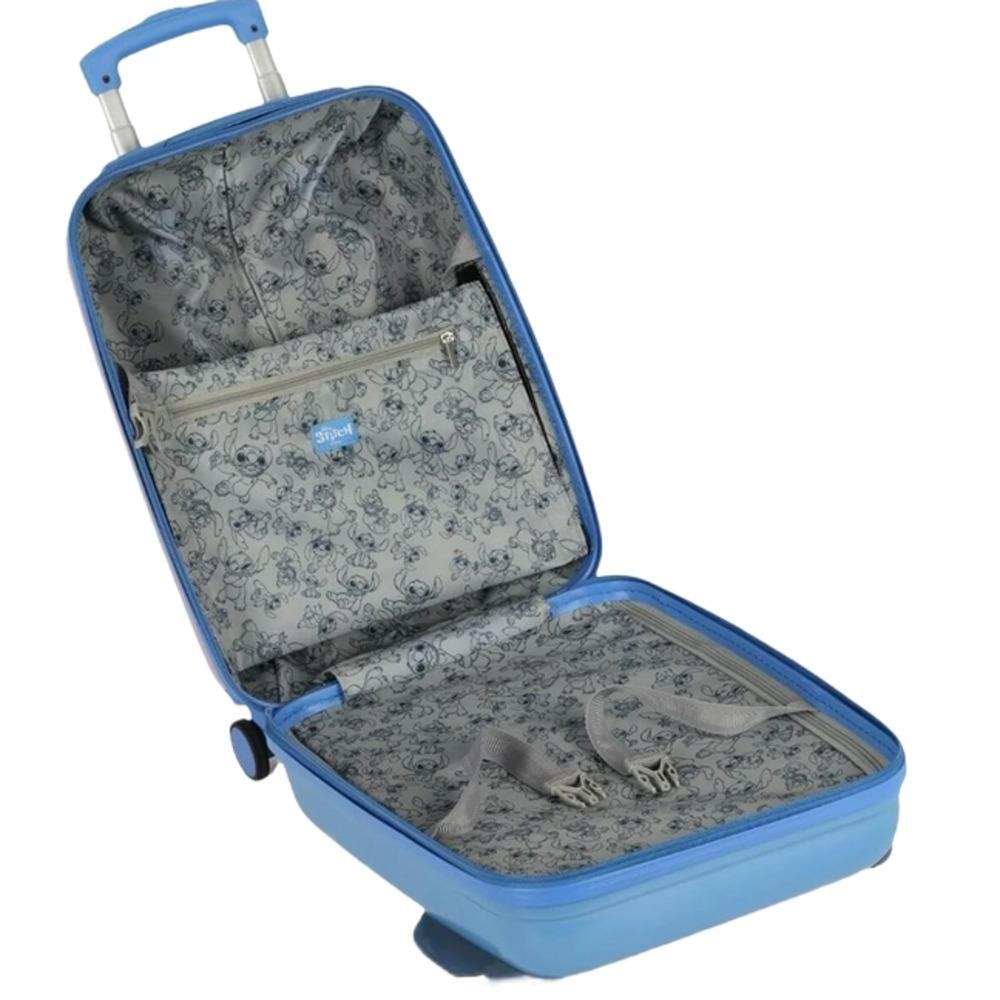 MALA DE BORDO STITCH LUXCEL INFANTIL UNISSEX COM RODAS MF10533SC Azul 4