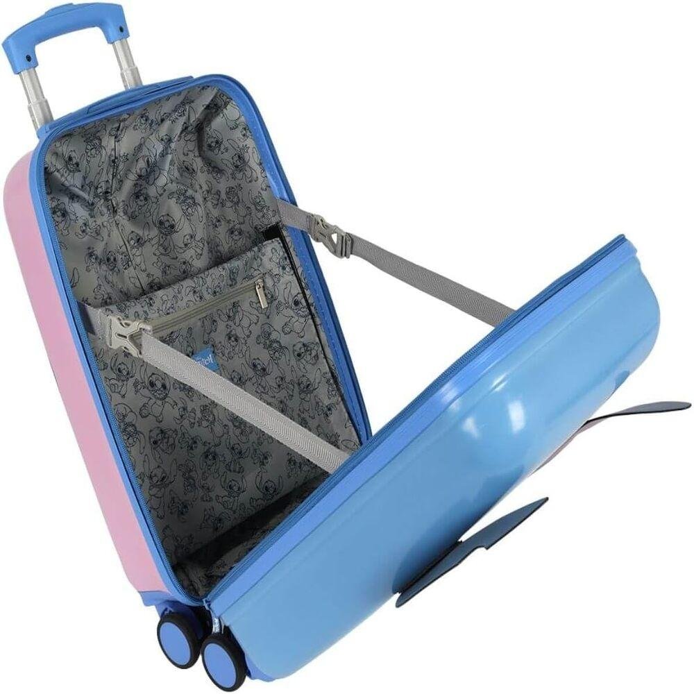 MALA DE BORDO STITCH LUXCEL INFANTIL UNISSEX COM RODAS MF10533SC Azul 5