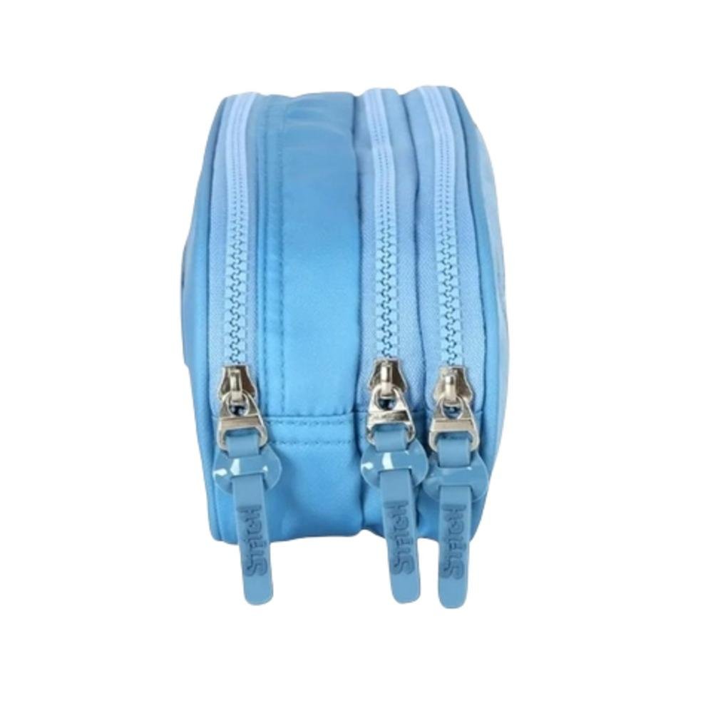 ESTOJO ZÍPER TRIPLO STITCH LUXCEL INFANTIL FEMININO ET50064SC Azul 2