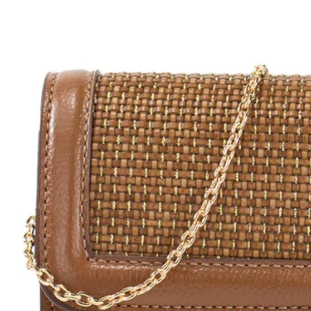 BOLSA COURO CLASSE TRAMADO CROSSBODY LÍDIA FEMININA 3506 Marrom 2