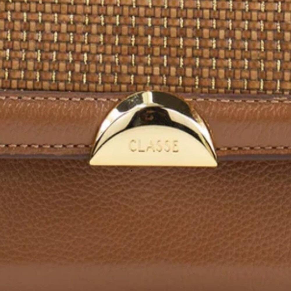 BOLSA COURO CLASSE TRAMADO CROSSBODY LÍDIA FEMININA 3506 Marrom 3