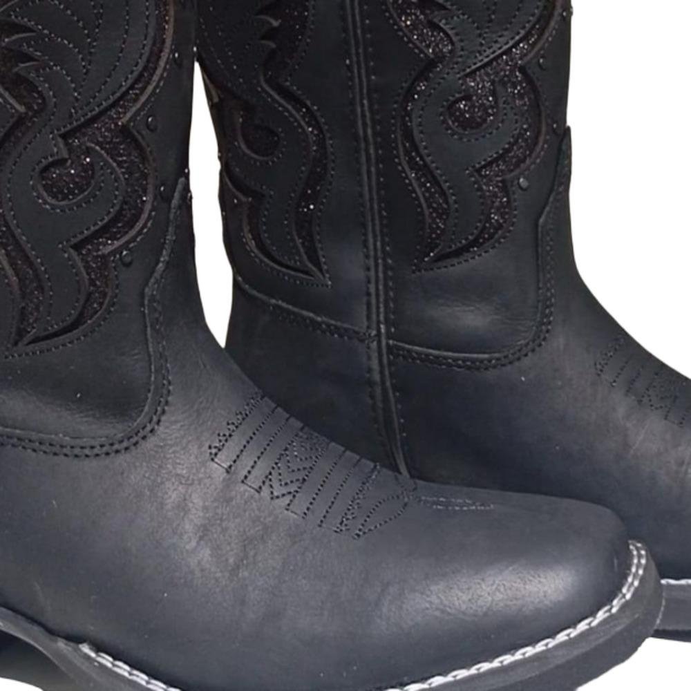 BOTA MONTARIA COURO HELAZZA FEMININA 60925 Preto 2