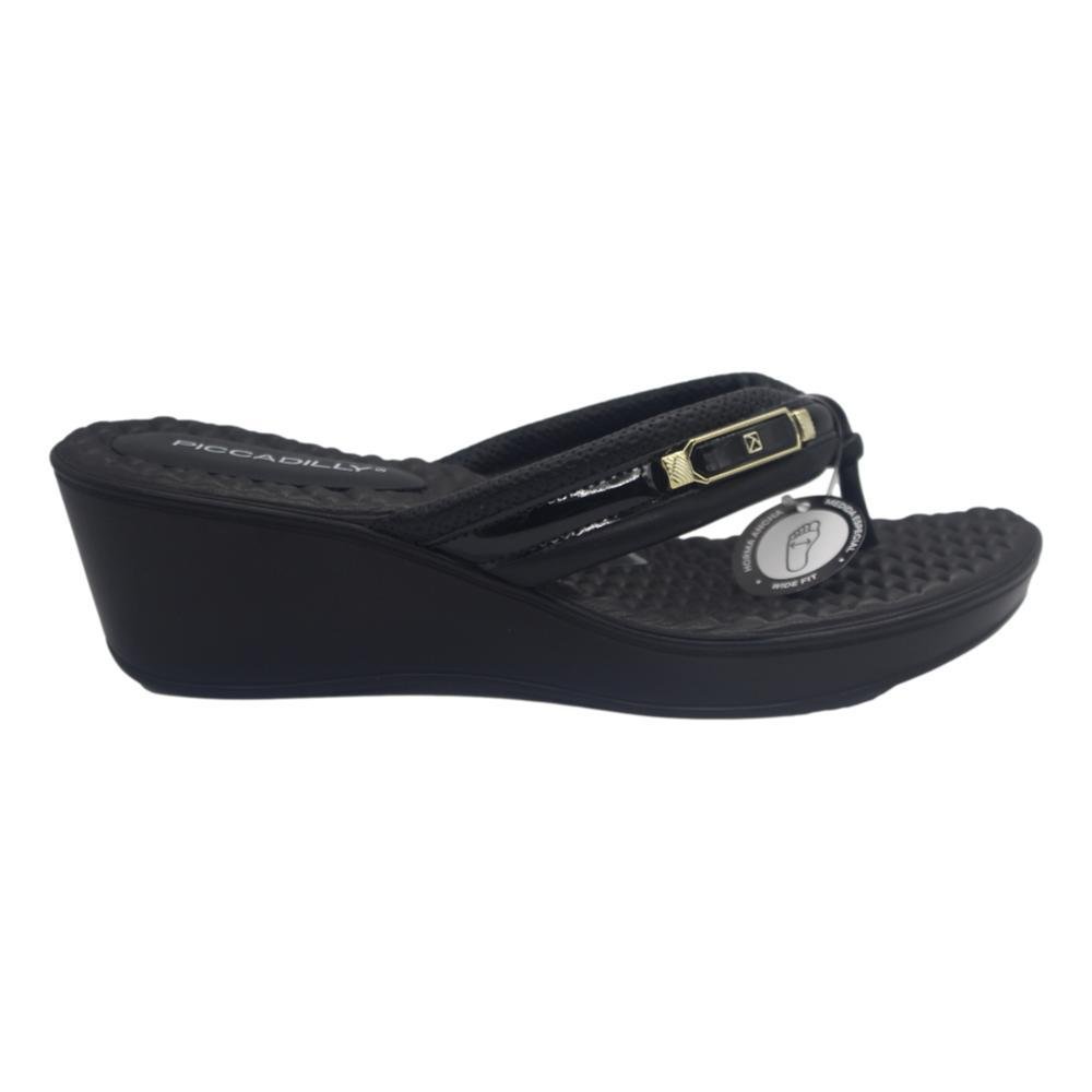 CHINELO PICCADILLY ANABELA PONTILHADO FEMININO 540417 Preto 2
