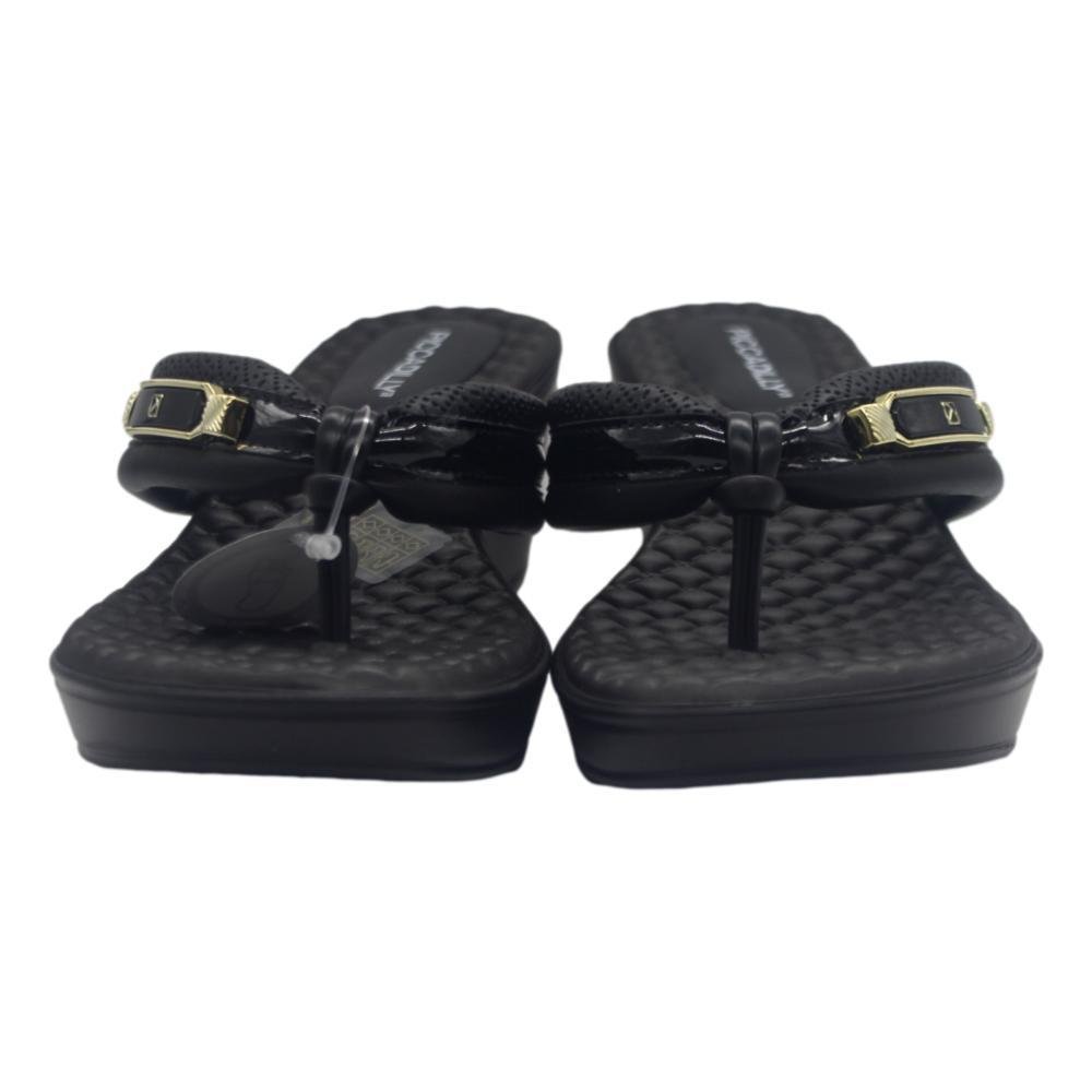 CHINELO PICCADILLY ANABELA PONTILHADO FEMININO 540417 Preto 4