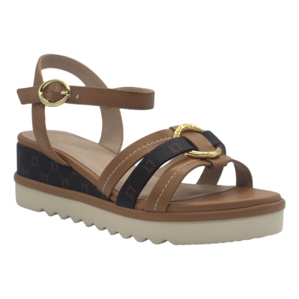 SANDÁLIA LUZ DA LUA SAARA/MONOGRAMA FEMININA 60430009 Marrom 4