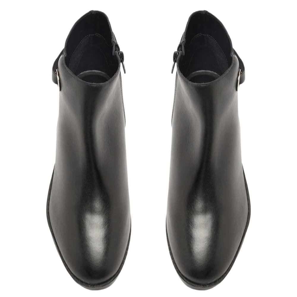BOTA CANO AREZZO CURTO COURO FEMININA TIRA ILHÓS A137610003 Preto 5