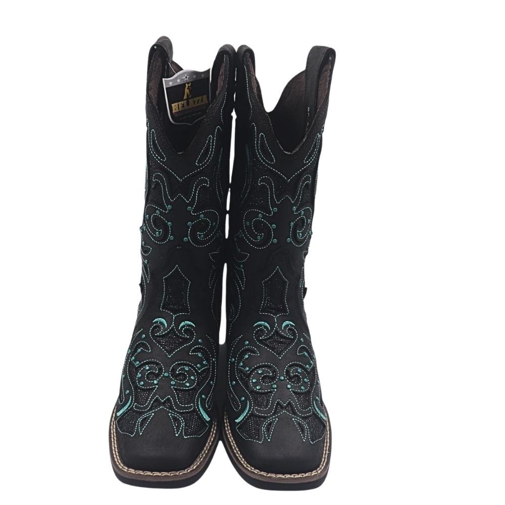 BOTA MONTARIA COURO FEMININA HELAZZA 4625 Preto 2