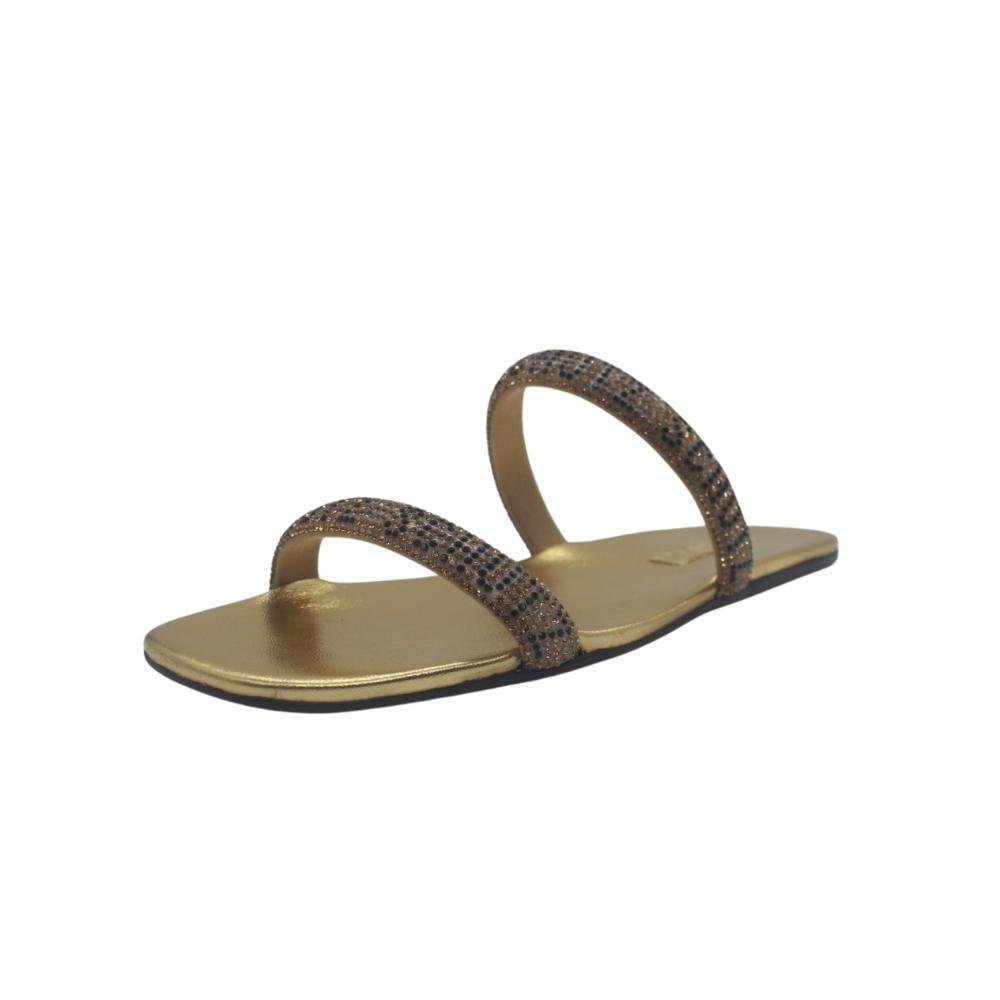 CHINELO SCHUTZ SLIDE COURO FEMININO S221100013 Dourado 2