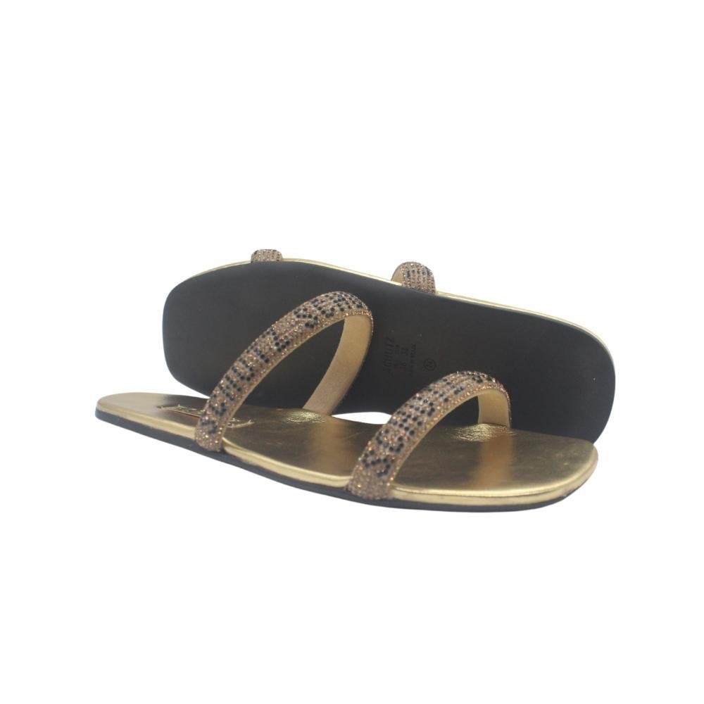 CHINELO SCHUTZ SLIDE COURO FEMININO S221100013 Dourado 4