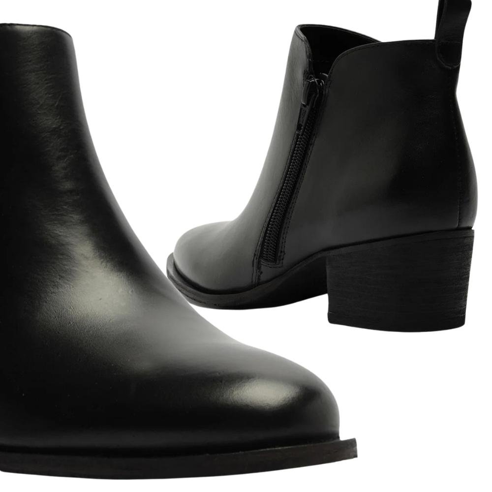 BOTA CANO CURTO AREZZO COURO FEMININA A103770004 Preto 4