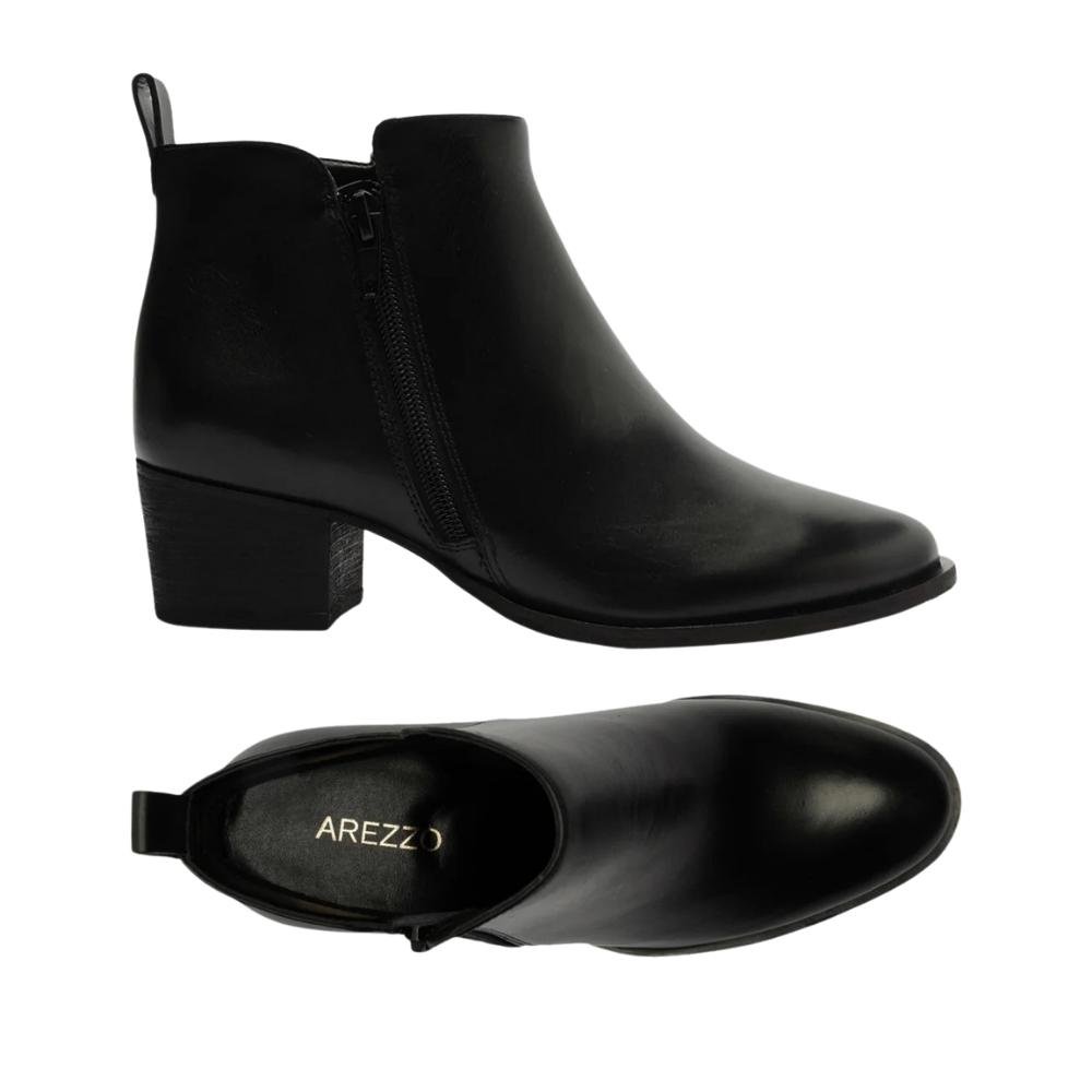 BOTA CANO CURTO AREZZO COURO FEMININA A103770004 Preto 5